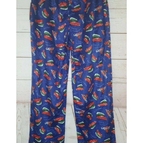 Medium Hawke And Co Oh What Fun Christmas Tree On Car Fleece Pajama Pants Gifts - Picture 6 of 10